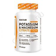 Kultlab Potassium (Kalium) & Magnesium Citrate 600мг + В6, 60 капс шт., арт. 0107030