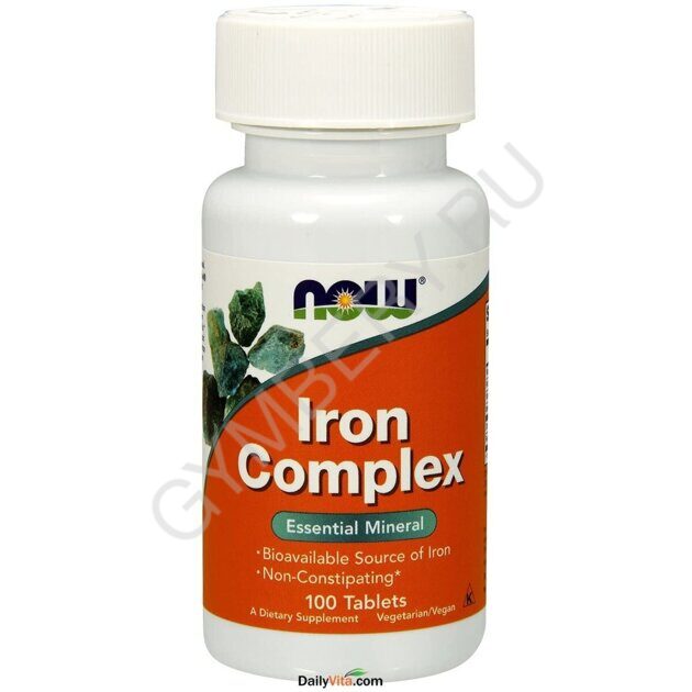 NOW Iron Complex 100 таб, шт, арт 1807009