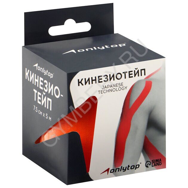 ONLYTOP Кинезио-тейп, размер 7.5 см х 5 м, цвета микс шт., арт. 105045