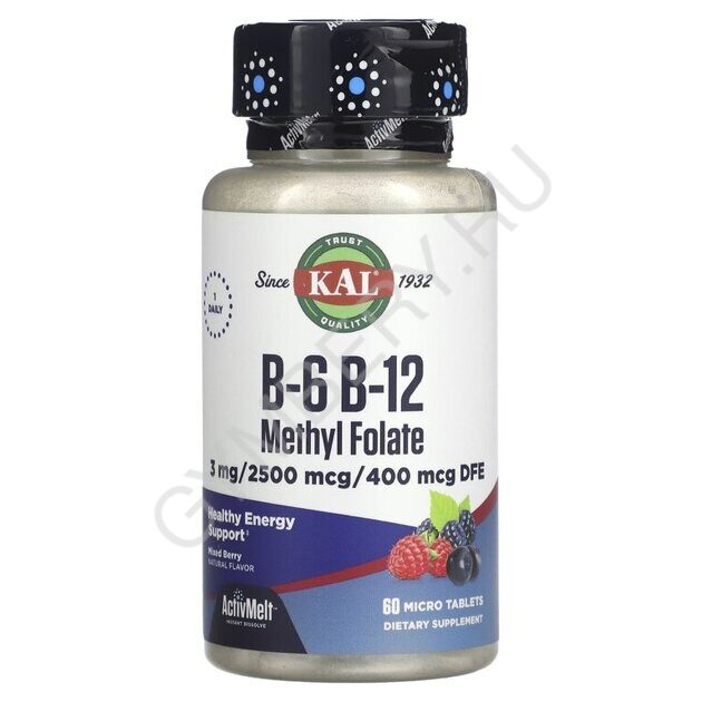 Kal B6 B12 MethylFolate ActivMelt 60 ct Mixed Berry, шт., арт. 2607102