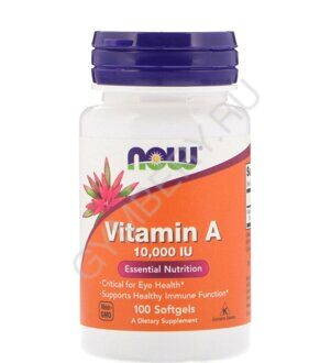 NOW Vitamin A 10000IU 100 softgels шт., арт. 1807010